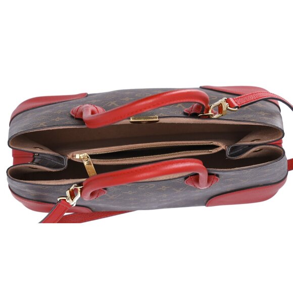 Louis Vuitton Flandrin Triple Compartment Satchel Monogram Brown Red M41596 - Picture 8 of 12